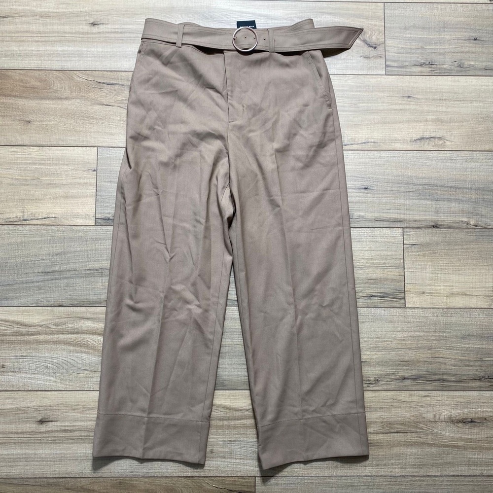 Club Monaco Enamel Ring Wool Blend Straight Leg Pants Size 10 Camel Ankle Length